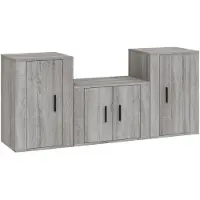 vidaXL Ensemble de meubles TV 3 pièces Gris Sonoma Bois composite