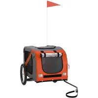 vidaXL Remorque pour vélo Chiens Orange et noir Tissu Oxford & fer