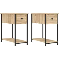 vidaXL Tables de chevet 2 pcs chêne sonoma 30x60x60 cm bois ingénierie