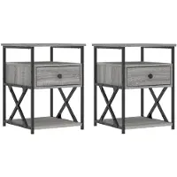 vidaXL Tables de chevet 2 pcs sonoma gris 40x42x55cm bois d'ingénierie