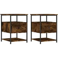 vidaXL Tables de chevet 2 pcs chêne fumé 40x42x56 cm bois d'ingénierie