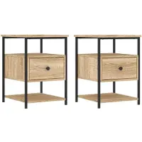 vidaXL Tables de chevet 2 pcs chêne sonoma 40x42x56 cm bois ingénierie