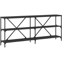 vidaXL Table console noir 180x30x75 cm bois d'ingénierie et fer