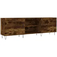 vidaXL Armoire TV chêne fumé 150x30x50 cm Bois composite