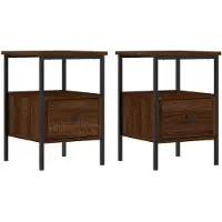 vidaXL Tables de chevet 2 pcs chêne marron 34x36x50 cm bois ingénierie