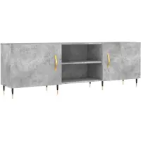 vidaXL Armoire TV gris béton 150x30x50 cm Bois composite