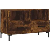 vidaXL Armoire TV chêne fumé 80x36x50 cm Bois composite