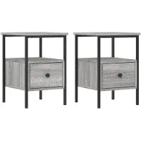 vidaXL Tables de chevet 2 pcs sonoma gris 34x36x50cm bois d'ingénierie