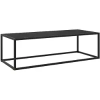 vidaXL Table basse noire avec verre noir 120x50x35 cm