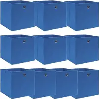 vidaXL Boîtes de rangement 10 pcs. Bleu 32x32x32 cm Tissu