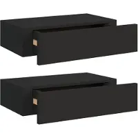 vidaXL Étagères à tiroirs murales 2 pcs noir 40x23,5x10 cm MDF