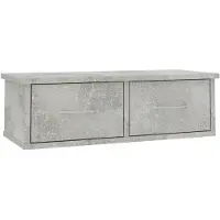 vidaXL Étagère murale avec tiroirs Gris béton Bois d'ingénierie