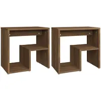 vidaXL Tables de chevet 2 pcs Chêne marron 40x30x40 cm Bois ingénierie