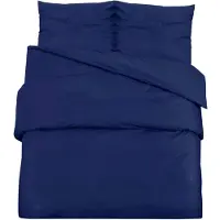vidaXL Ensemble de literie bleu marine 135x200 cm Microfibre légère