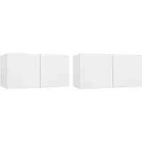 vidaXL Meubles TV suspendus 2 pcs. Blanc 60x30x30 cm