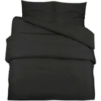 vidaXL Ensemble de literie noir 220x240 cm coton