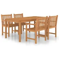vidaXL Ensemble de jardin à manger 5 pièces 180 x 90 cm en teck massif