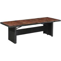 vidaXL Table de jardin 240x90x74 cm Poly rotin et bois massif acacia