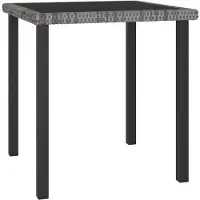 vidaXL Table de jardin grise 70x70x73 cm Poly rotin