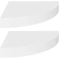 vidaXL Étagères d'angle flottantes 2 pcs blanc 25x25x3,8 cm MDF