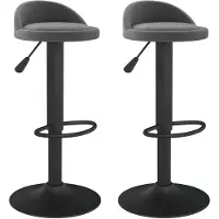 vidaXL Tabouret de bar 2 pcs. Velours gris foncé