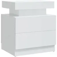 vidaXL Table de chevet Blanc brillant 45x35x52 cm Bois d'ingénierie