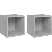 vidaXL Armoires TV 2 pcs. Gris béton 37x35x37 cm Bois composite