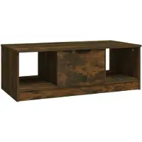 vidaXL Table basse chêne fumé 102x50x36 cm bois composite