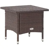 vidaXL Table d'appoint brune 50x50x47 cm Poly rotin