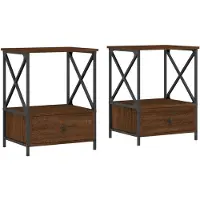 vidaXL Tables de chevet 2 pcs chêne marron 50x41x65 cm bois ingénierie