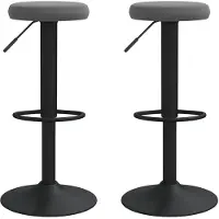 vidaXL Tabouret de bar 2 pcs. Velours gris foncé