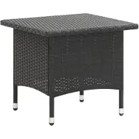 vidaXL Table d'appoint noire 50x50x47 cm Poly rotin