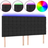 vidaXL Tête de lit LED noir 160x5x118/128 cm similicuir