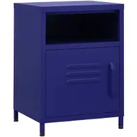 vidaXL Table de chevet Bleu marine 35x35x51 cm Acier