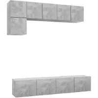 vidaXL Ensemble de 5 meubles TV en bois gris béton