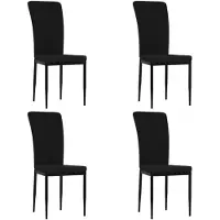 vidaXL Chaise de salle à manger 4 pcs. noir velours