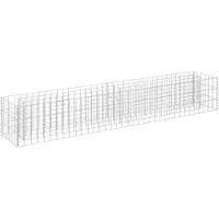 vidaXL Lit surélevé à gabion Acier galvanisé 180x30x30 cm