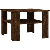 vidaXL Table basse chêne fumé 60x60x42 cm bois composite