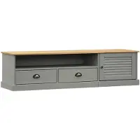 vidaXL Armoire TV VIGO Gris 156x40x40 cm Pin massif