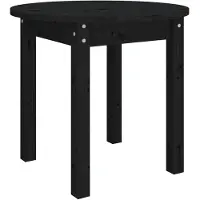 vidaXL Table basse noire Ø 45x40 cm pin massif