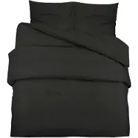 vidaXL Ensemble de literie noir 135x200 cm coton