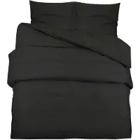 vidaXL Ensemble de literie noir 240x220 cm coton