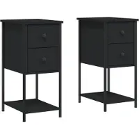 vidaXL Tables de chevet 2 pcs noir 32x42x70 cm bois d'ingénierie