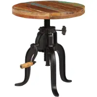 vidaXL Table d'appoint 45x (45-62) cm Bois de récupération et fonte