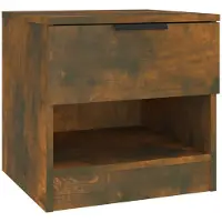 vidaXL Table de chevet Chêne fumé Bois d'ingénierie