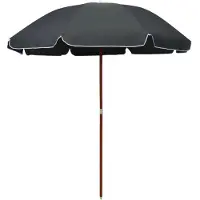vidaXL Parasol avec mât en acier 240 cm Anthracite