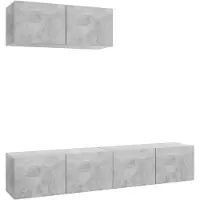 vidaXL Armoires TV 3 pcs. Gris béton Bois composite