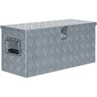 vidaXL Boîte en aluminium 80 x 30 x 35 cm Argenté