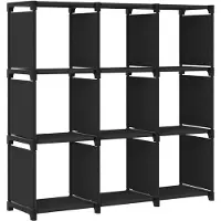 vidaXL Étagère d'affichage 9 cubes Noir 103x30x107,5 cm Tissu