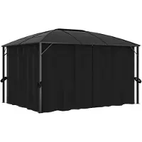 vidaXL Pavillon avec rideaux 400 x 300 x 265 cm Anthracite